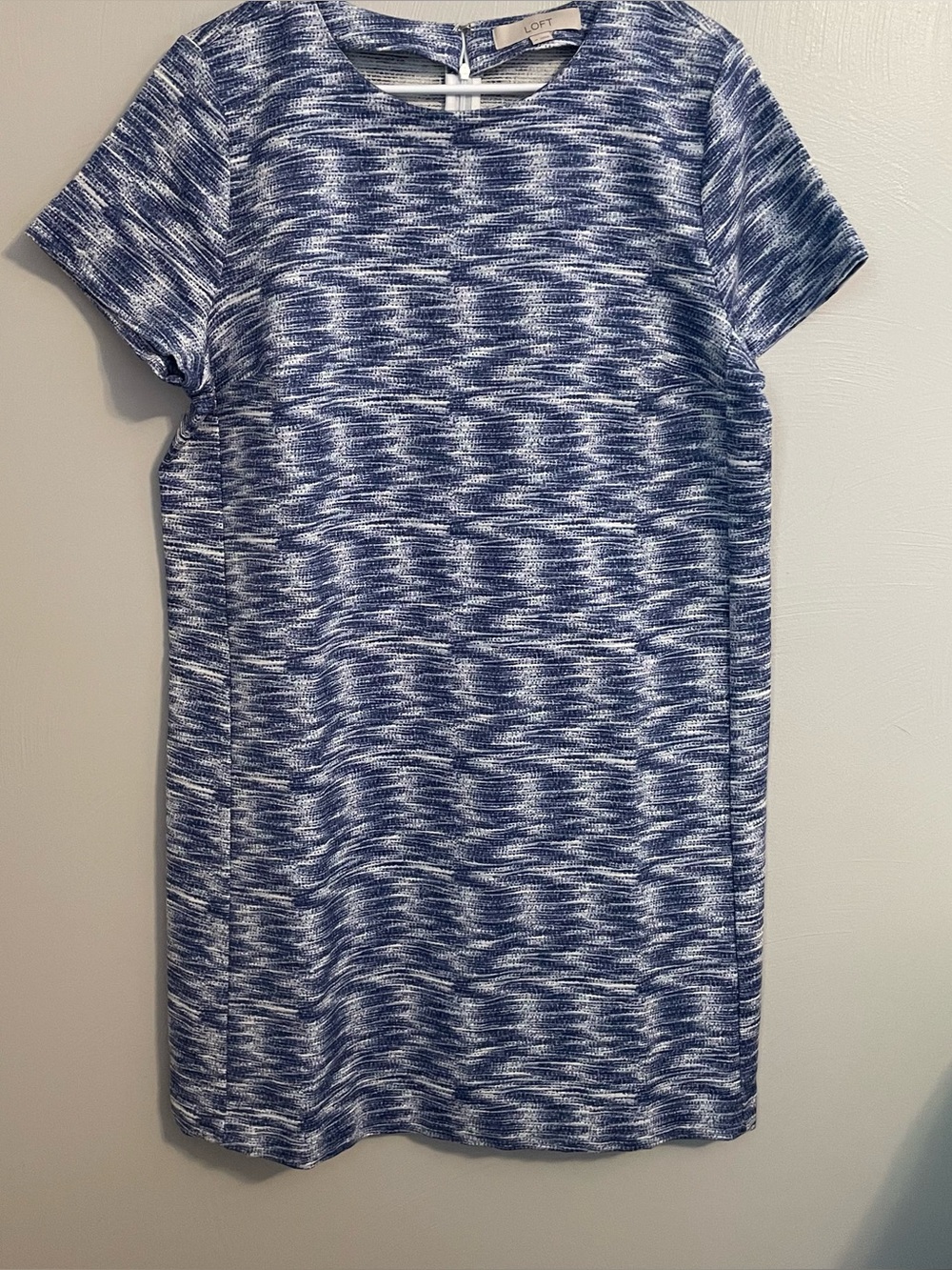 Loft Dress Short Sleeve Blue Size 14 99% cotton